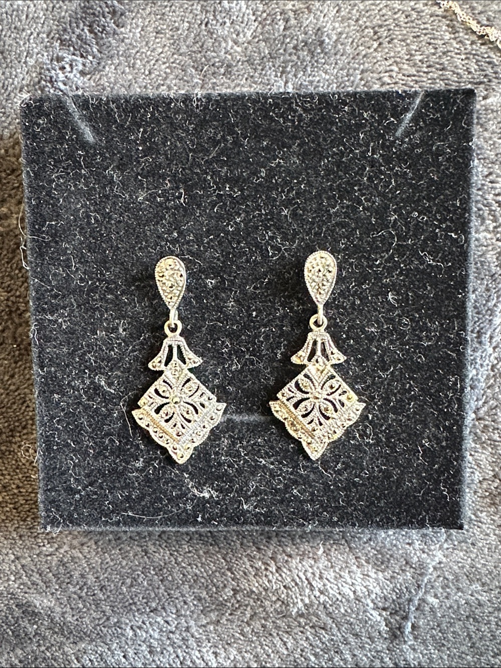 Sterling Silver Filigree Drop Dangle Earrings - Elegant Women Jewelry